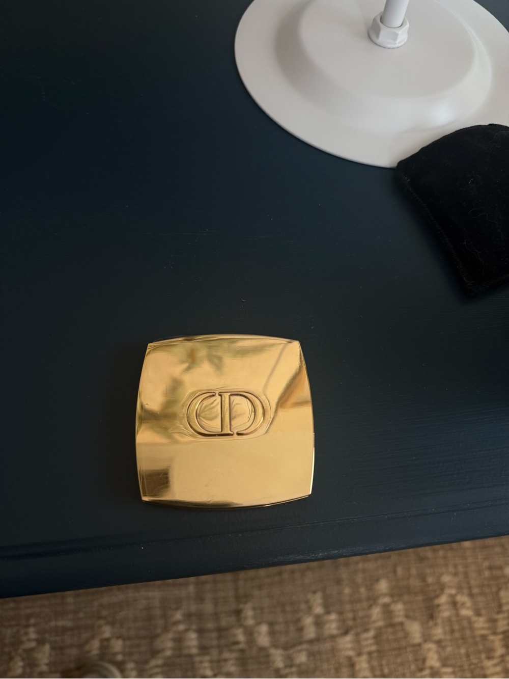 Dior Gold Compact Mirror with CD Logo